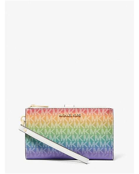 rainbow wallet michael kors|Jet Set Large Rainbow Logo Smartphone Wallet.